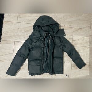 leather puffer maniere de voir reversible puffer Maniere De Voir Jackets Coats Mainers De Voir Vegan Leather Varsity Puffer  Jacket Poshmark